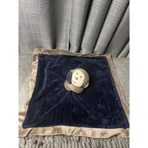 Carter's OS Monkey Blue & Brown 14” Rattle Lovey Security Blanket Toy